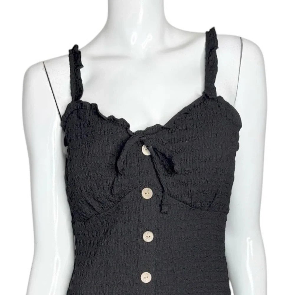 4/$40 No Boundaries Black Button-Front Mini‎ Dress